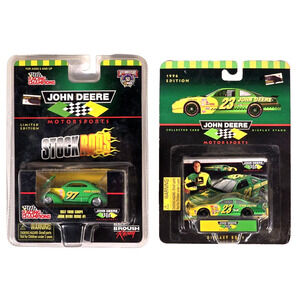 Lot Of 2 Vintage John Deere Racing Cars - Motorsports #23 & Racing Champions #97